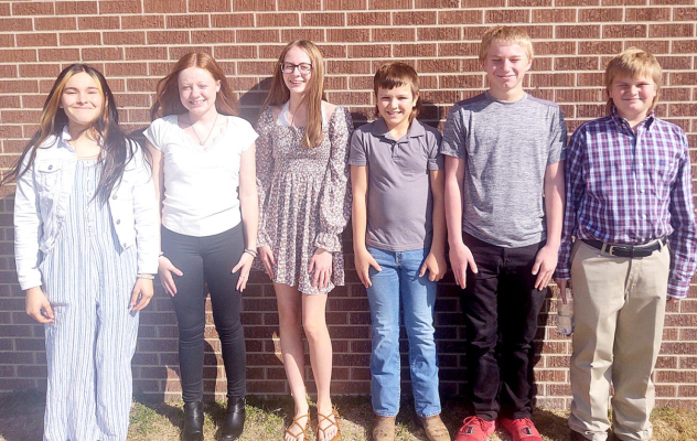 PARTICIPATING in the KMEA junior high choir and band session at Hays High School on Saturday, November 6th were Stockton music students Mya Travino, Baileigh Balthazor (band), Cheyenne Hoeting, Dayton Carpenter, Isaac Thayer and Kolby Dix.