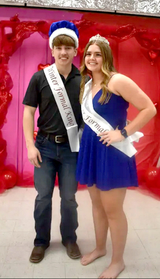 THE STOCKTON KAYWINTER FORMAL/SWEETHEART DANCE was held on Saturday, February 8th. During the event, Cason Iwanski and Brin Muir were crowned this year’s king and queen.