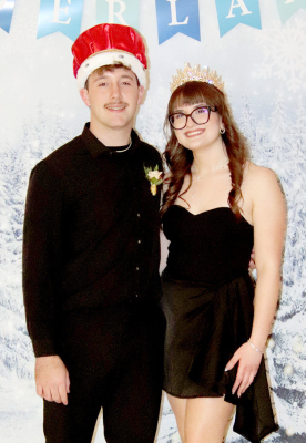 THE PLAINVILLE HIGH SCHOOL Winter Glacade King and Queen, Tucker Rudman and Lucia Longo, were crowned last Saturday night at the annual festivities. (Yearbook Staff)