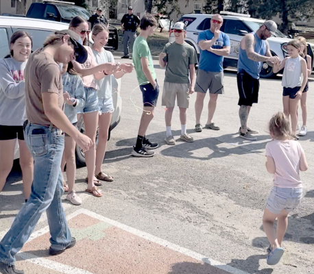 A SENDOFF was held on Sunday morning for Emerson Lowry, who qualified for the 1A State Golf Tournament. Several, with poppers in hand, gathered to wish him luck in the tourney.