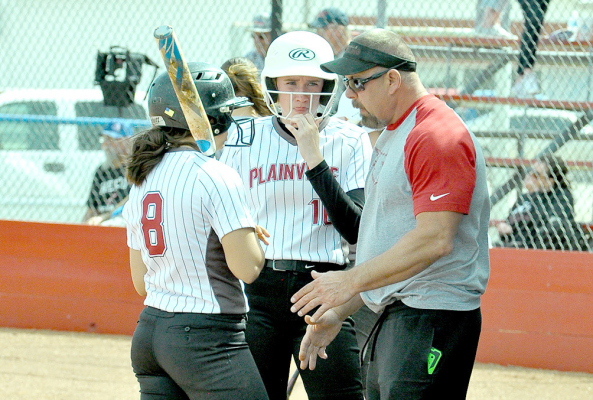 Bodye Stithem, Jolyn Johnson and Coach Ryan Becker vs. Republic County