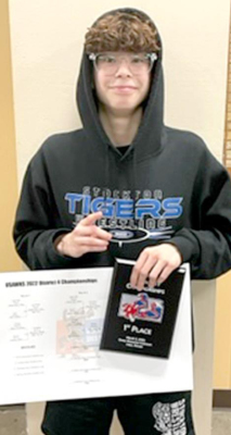 CAROLINA NORTHUP placed first in Girls 14 &amp; Under 92-pound division at Districts in Hays.