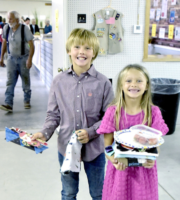 BRODIE AND BRYNLIE KREUTZER had several items to enter in the Open Class categories at this year's Rooks County Free Fair.
