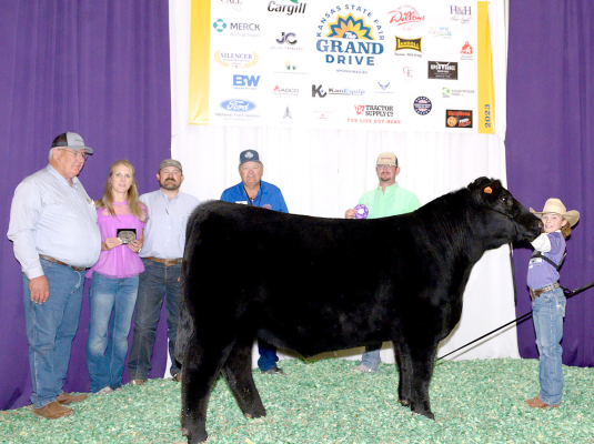 Eli Atkisson wins Market Steer Division at Kansas State Fair