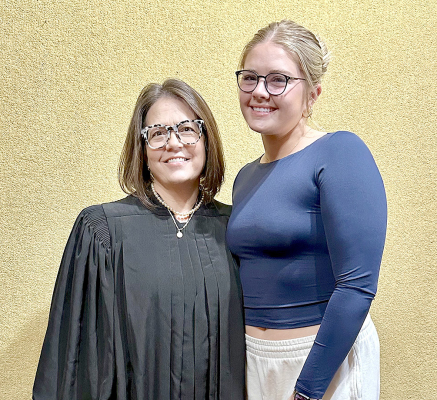 Judge Angela Coble and her niece, Brin Muir.