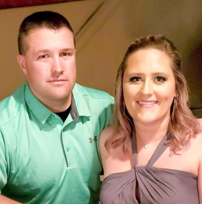 KARI BECKER is Stockton’s new first-grade teacher and is excited for the school year. She is pictured with her husband, Garrett.