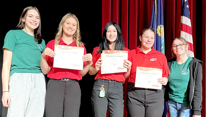 STOCKTON FCCLA MEMBERS, from left: Lillie Ferguson, Missy Ard, Ryleigh Gardner, Cheyene Carlson and Jozie Ludy.