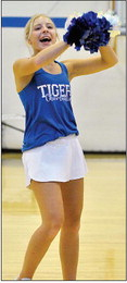 Cheerleader Saj Snyder at the Tiger Bash