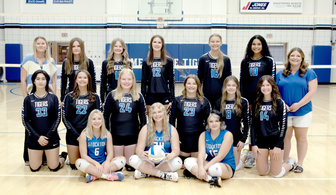 The 2025 SHS VOLLEYBALLTEAM members are, front row, from left: Saj Snyder, Karleigh Horn, and Piper Creighton; middle row, from left: Jayana Creighton, Shae Yohon, Brenna Odle, Skylar Amlong, Camille Lowry, and Jada Martin; and back row, from left:Assistant Coach Missy Ard, Brooklyn Couse, Teagann Shamburg, Meredith Gasper, Lyllyn McNulty, Adrienne McCoy, and Head Coach Danielle Muir.