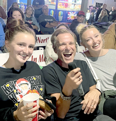 EDDIE LIGHT, lead singer for the band, PARAMOUNT, is well-known for getting the crowd to sing along with him during their concerts.Tatum Hamilton and Haven Hamilton were two of many chosen to sing along with him during Friday night’s concert at the Rooks County Free Fair.