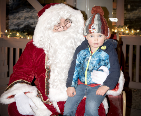 Crew Look telling Santa what he wants for Christmas