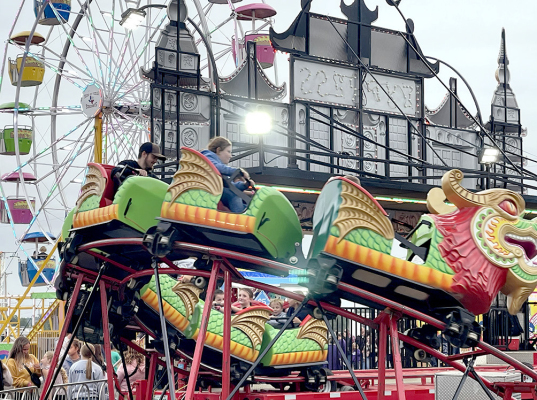 THE PRIDE OF TEXAS CARNIVAL provided lots of fun, for young and old alike, from Wednesday to Saturday of the Rooks County Free Fair. Fairgoers were treated to cooler conditions than normal with the evening temperatures falling into the 60s.