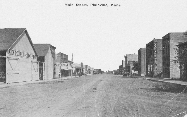THIS POSTCARD PHOTO OF PLAINVILLE’S MAIN STREET was taken around 1910. It was published by Kraus Manufacturing Company N.Y. for the Plainville Pharmacy to sell to its customers.