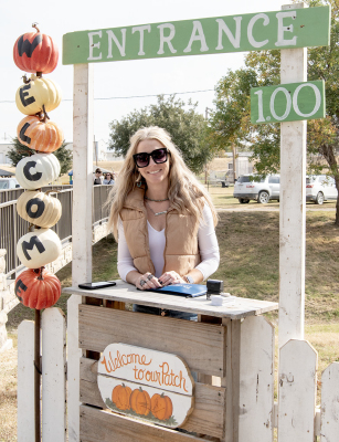 Amanda Atkission welcomes Pumpkin Patch attendees