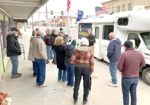 MARSHALL MAKES STOP IN STOCKTON