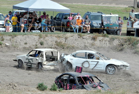 THE DEMOLITION DERBY kicked off the grandstand events for the 2022 Rooks County Free Fair on Sunday with participants, as well as those attending, braving the 'feels like' temperature of 100 degrees as the annual event got underway.