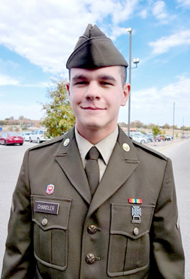Chandler graduates Basic Training PV 2 Preston Chandler graduated Basic and Combat Engineer job training on October 25, 2024 at Fort Leonard Wood, with the A Co 35th Engineer Battalion. Preston, a 2024 Stockton High School graduate, is a resident of Stockton, living with his parents, Casey and Teresa Chandler, and brothers, Matthew, Omar, and Zachery. Preston will be stationed in Camp Humphrey in South Korea.