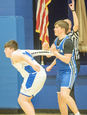 Tiger Garrison Mongeau blocking out Hunter Townley