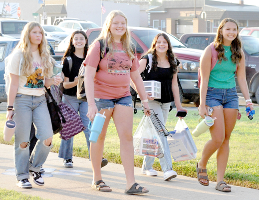 Jada Martin, Camille Lowry, Brenna Odle, Mia Odle and Shae Yohon — First Day of School