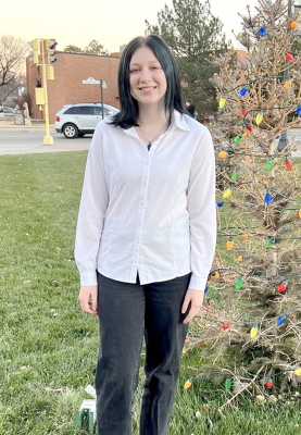 PLAYING THE TRUMPET in the High School Honor Band at the Northwest KMEA Mini-Convention II Concert on Saturday, December 7th, was SHS band student Ryleigh Gardner.