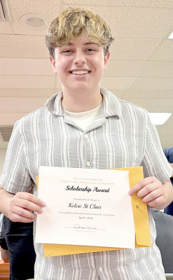 SHS SENIOR KELSIE ST. CLAIR received one of two Pheasant Forever Scholarships at the annual Pheasants Forever Banquet on Saturday, April 11th. The second recipient, Palco High School senior Bryson Bollig, was not present at the event as he was attending his Prom.