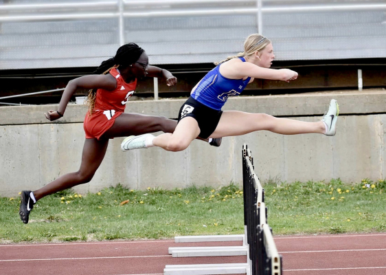 JACEY MCREYNOLDS, a freshman at Kearney High School in Kearney, Neb., recently qualified for the Nebraska State Track Meet in High Jump, 100M Hurdles and 300M Hurdles. She is the daughter of Joel and Jennifer McReynolds of Kearney, and granddaughter of Tony and Wynn McReynolds of Stockton. (Courtesy Photo)