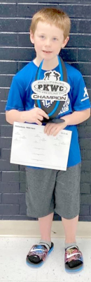 COLE FLOWER, wrestling at 6 &amp; Under 67-80 lbs., took first place this past Saturday at the Phillipsburg Open.