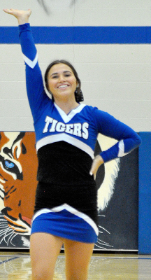 SENIOR TAIGEN KERR is excited to cheer the Tigers on throughout the 2022-23 sports seasons.