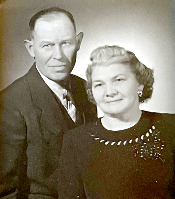 JAMES DAY AND ERMA DOUGHTY were the first couple married in the new Rooks County Courthouse on December 25th, 1922.