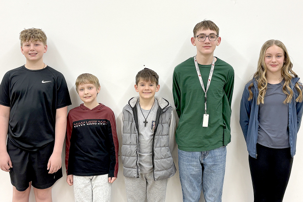 Winners (pictured): from left: Kane Staab, alternate; Atticus Malin, fourth place; Haezin Wyatt, third place; Veidyn Holmes, second place; and Champion Adrenna Lowry.
