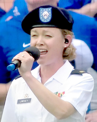 ARMY RESERVE SGT KATELYN LINDSEY had the honor of singing the National Anthem with SSG Ash Reynolds before the Kansas City Royals game on the 4th of July.