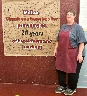 PLAINVILLE’S MELEA MCCRAE was honored for her 20 years of dedicated service during School Lunch Hero Day on May 1st.
