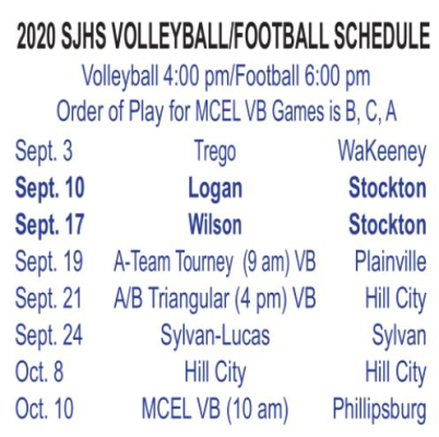 SJH Volleyball and Football Teams play this Thursday at WaKeeney