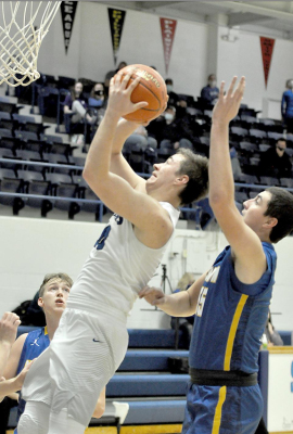 TIGER SENIOR ETHAN MEANS scored a game-high 28 points in Stockton’s game against Norton last Friday.