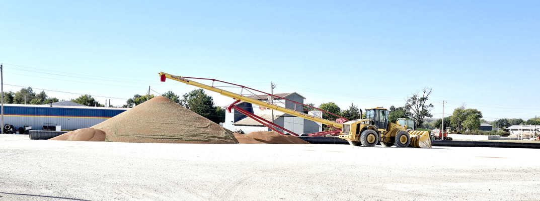 THE AREA FALL HARVEST HAS BEGUN! The Farmers Union Coop began piling milo on the ground in what will eventually be a much larger pile as the harvest progresses. As of Monday, October 7th, the fall area harvest shows that Stockton Farmers Union Elevator took in 37,000 bushels of milo, 52,000 bushels of corn, and 40,000 bushels of beans. Woodston Coop has taken in 19,000 bushels of milo, 43,000 bushels of corn, and 14,000 bushels of beans.