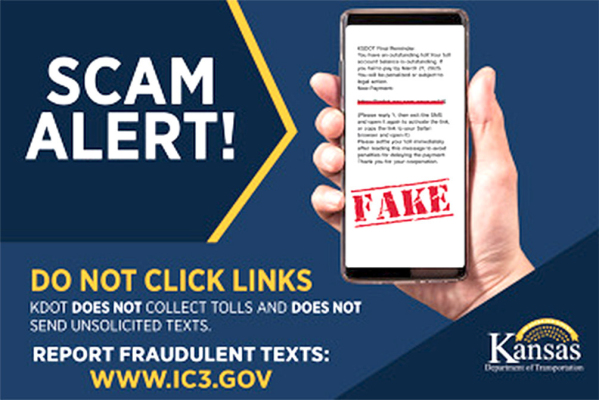 KDOT warns of smishing scam