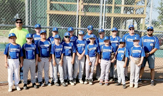 NWK BASEBALL TEAM, THE LEGIONS : Front row (l to r): Kyler Hrabe, Bradey Odle, Judsten Cockrell, Jaxen Balthazor, Bentley Carpenter, Kaden Clark, Lane Muir, Grayson Mongeau, Jefferson Creighton, Hudson Kriley; Back row (l to r): Brian Cockrell (coach), Vernon Waters, Vincent Antonini, Garrison Mongeau, Sean Green, Kobi Earl, Hudson Muir, Roger Hessler (coach), Heath Muir (coach).