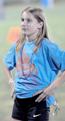 Chloe Kuhlmann performing at the Hoxie football game