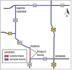 Portion of U.S. 281 to close in Osborne County