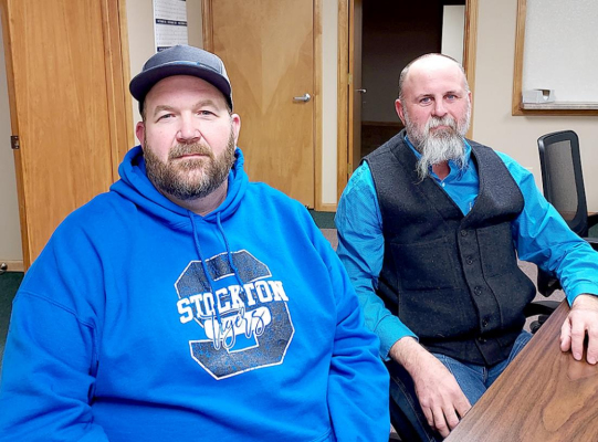 NEW STOCKTON USD 271 SCHOOL BOARD MEMBERS Chad Sterling and BJ Hoeting sat in on their first meeting on Monday, January 10th.