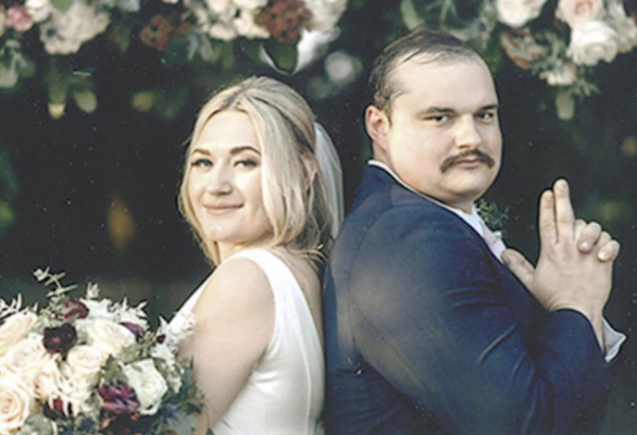 Saunders and Chard exchange wedding vows