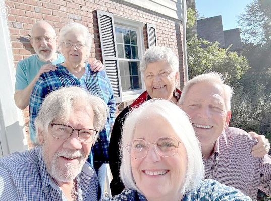THESE THREE COUPLES once called Stockton their home in the mid-1970s. Pictured are (in front) Paul and Kim Allen (Kim was an English/Drama teacher); (in back, from left) Randy and Alma Baxter (Alma taught Spanish in Stockton), and Genevieve and Mike Remus (Mike was an ED teacher in the area).