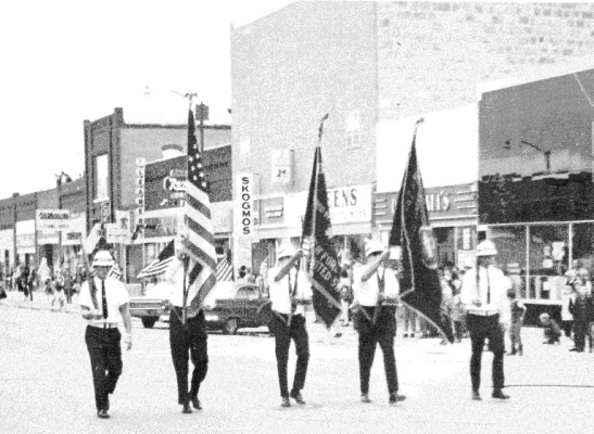THIS PHOTO was taken in 1978 and portrays the Color Guard leading a parade down Plainville’s Main Street. If anyone knows the names of these veterans, please contact the Sentinel-Times.