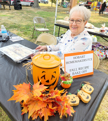 CAROL SEREFKO had the yummy task of being the judge for the FCE Fall Baking Contest at the Stockton Pumpkin Patch.