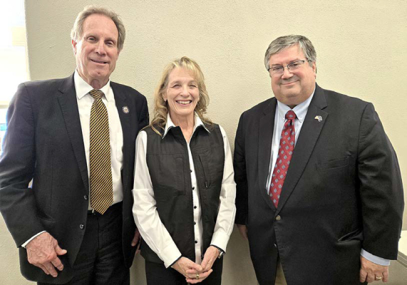 KANSAS STATE SENATORS Rick Billinger and Elaine Bowers, and Kansas State Representative Ken Rahjes held a Town Hall meeting in Stockton on Tuesday, April 1st. Several members of the public attended the informative session.