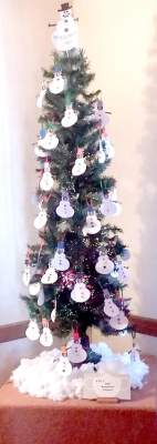 THE STOCKTON GRADE SCHOOL PRESCHOOL CLASSES made cute snowmen using their own sweet faces for their ornaments they placed on their tree for the Parade of Christmas Trees now on display at the Stockton Public Library.
