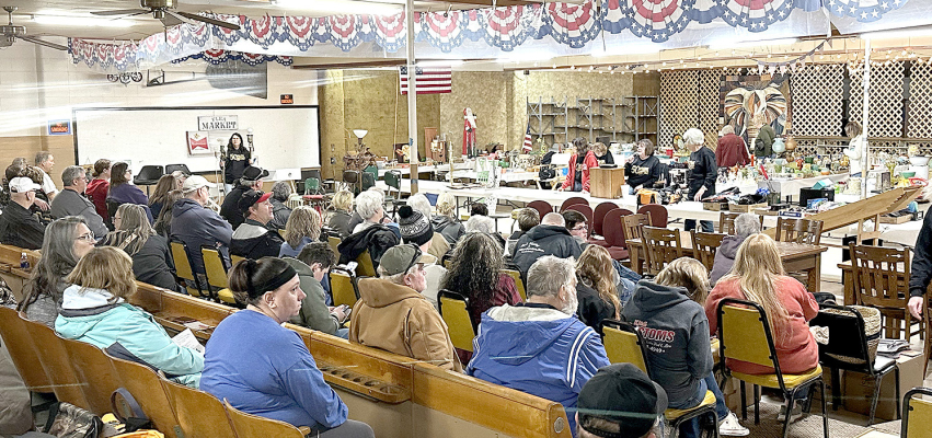 SUNDAY, FEBRUARY 1, the second day of a 2-day 50th Anniversary Auction for Prairie Heritage Auction &amp; Real Estate saw a packed auction house. The Susan (Selbe) Stahl and her crews reputation for quality antiques and collectibles did not disappoint the auction goers.The monthly auction consistently brings visitors in from not only Rooks County and neighboring counties, but through the state and neighboring state due to their solid reputation. (Courtesy Photo)