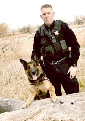 ROOKS COUNTY K-9 SERGEANT NOLAN WEISER and his German shepherd, Koda, have been partners since 2017.