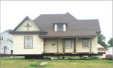 THE ALFRED AND ROSENA JACKSON HOUSE was prepped and ready to move to its new location west of Plainville for its new family, Jordyn Wilkens, Felix Talamantes, and their threeyear- old son, Remington.