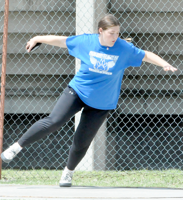 KAELYN MEANS set a new school record in the Discus with a throw of 123’1”, breaking her own record of 120’3” set on April 30.